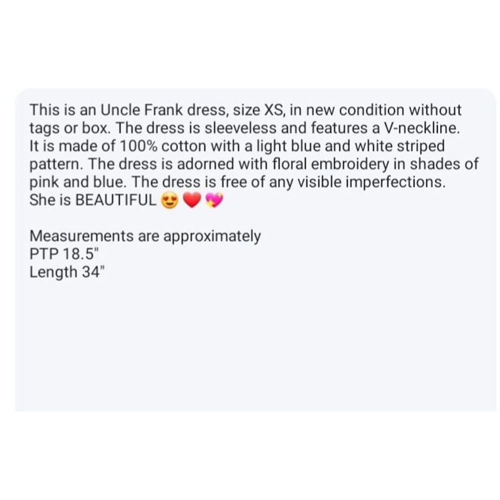 💕NWOT Uncle Frank Dress Size XS Blue Pink Floral Embroidered Sleeveless - Picture 10 of 12